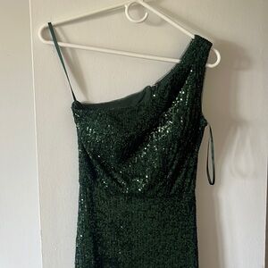 Bloomingdales Aqua Emerald Green Sequin Mini dress size 0